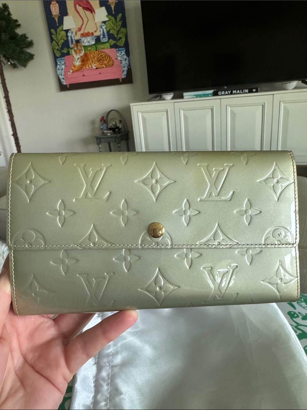 Louis Vuitton Sarah Monogram Vernis Snap Wallet Authentic with COA - VGUC
